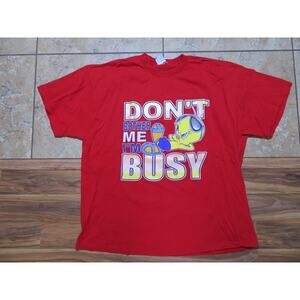 Looney Tunes Tweety Bird Don't Bother Me Red T-Shirt Sz 2XL 1990s